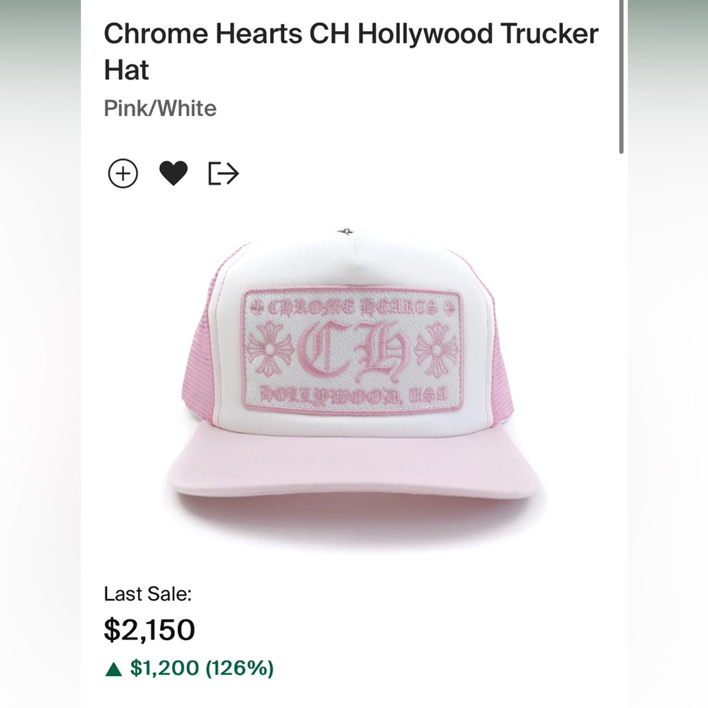 CHROME HEARTS PINK TRUCKER HAT